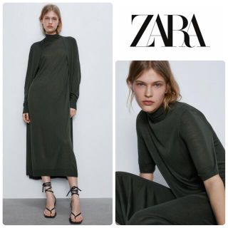 ザラ(ZARA)のZARA ザラ サマーニットミディマキシワンピースM(ロングワンピース/マキシワンピース)