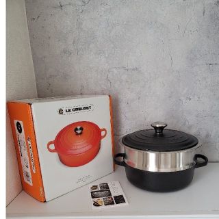 ルクルーゼ(LE CREUSET)のル・クルーゼ　ココット・ジャポネーズ　24cm マットブラック　&　スチーマー(鍋/フライパン)