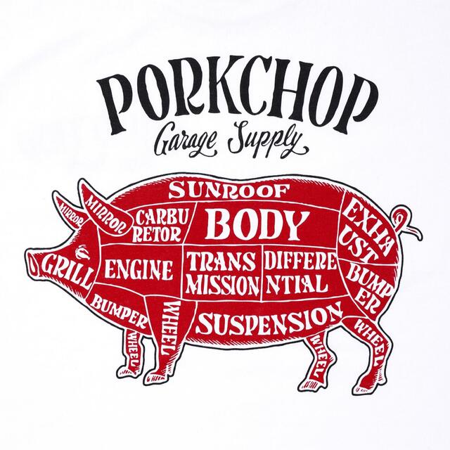 ポークチョップ　Tシャツ/PORKCHOP  WHITE  XL