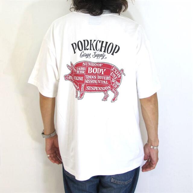 ポークチョップ　Tシャツ/PORKCHOP  WHITE  XL