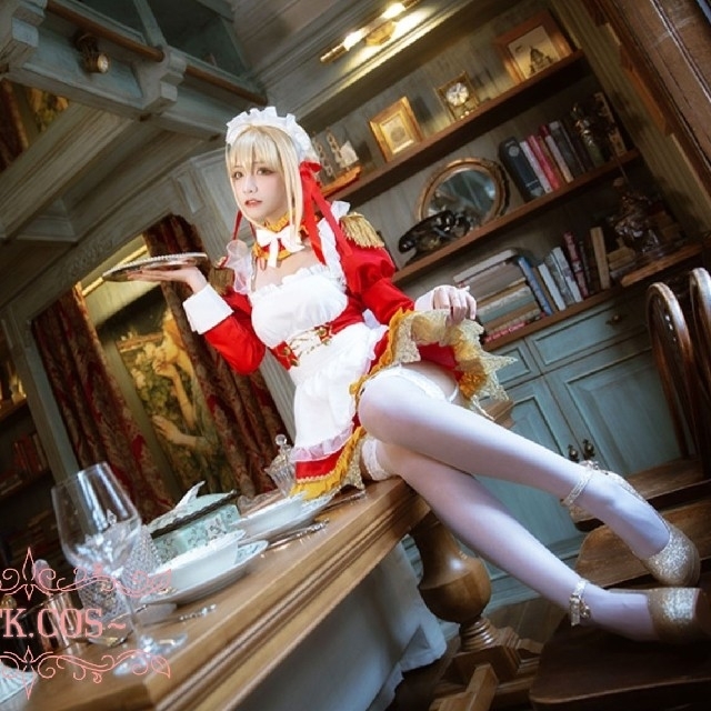 Q⑩4 Fate/Grand Order FGO ネロ メイド服 コスプレ衣装 9