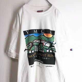 チャンピオン(Champion)の562 champion チャンピオン　BIGプリントロゴ　半袖tシャツ　L 白(Tシャツ/カットソー(半袖/袖なし))