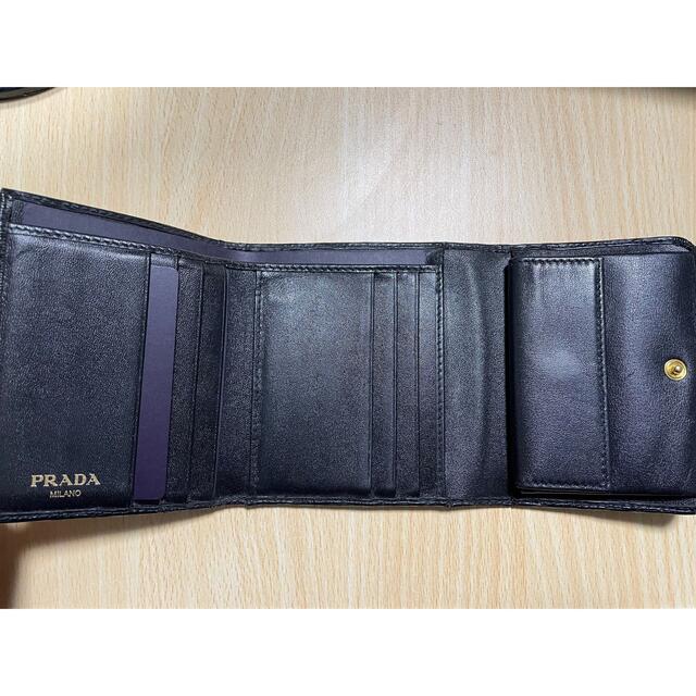 オリジナルブランド PRADA 三つ折り財布　ブラック プラダ 折り財布