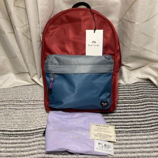 ポールスミス(Paul Smith)の【新品】ポールスミス カラーブロックゼブラ リュックサック ワイン 袋付き(バッグパック/リュック)