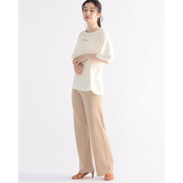 BEAMS(ビームス)の【LT.BEIGE】BEAMS HEART / ジャカード ニット ストレートパンツ レディースのパンツ(その他)の商品写真