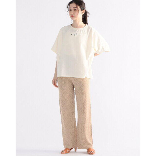 BEAMS(ビームス)の【LT.BEIGE】BEAMS HEART / ジャカード ニット ストレートパンツ レディースのパンツ(その他)の商品写真