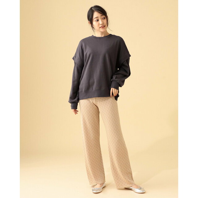 BEAMS(ビームス)の【LT.BEIGE】BEAMS HEART / ジャカード ニット ストレートパンツ レディースのパンツ(その他)の商品写真