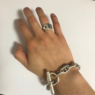 Hermes - 希少 ヴィンテージ hermes シェーヌダンクル リング シルバー