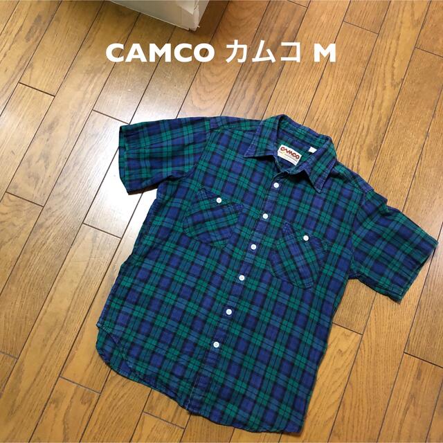 camco(カムコ)のMサイズ！CAMCO カムコ 古着半袖フランネルチェックシャツ 緑ベース  メンズのトップス(シャツ)の商品写真