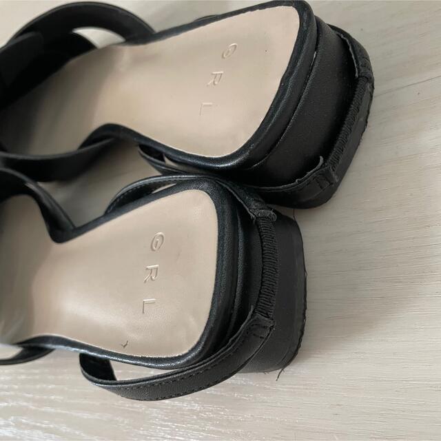 GRL(グレイル)のGRL ポインテッドトゥローヒールレザーミュール　グレイル　ブラック　23cm レディースの靴/シューズ(ミュール)の商品写真
