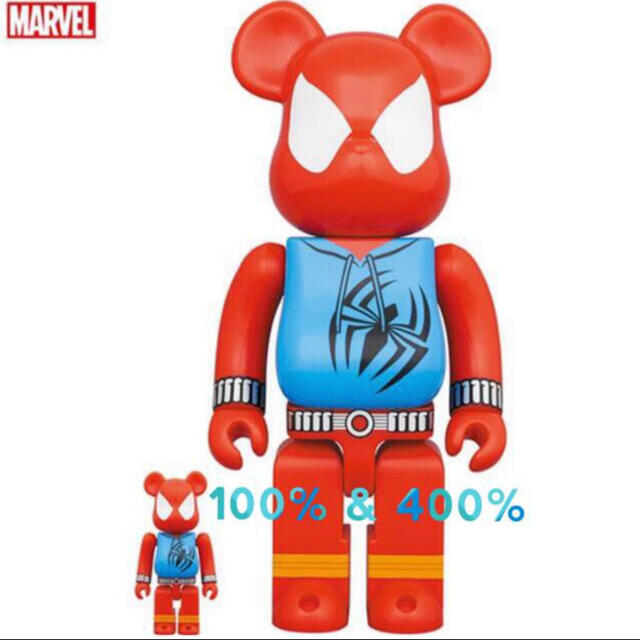 BE@RBRICK(ベアブリック)のBE@RBRICK SCARLET SPIDER 100％ & 400％ エンタメ/ホビーのフィギュア(アメコミ)の商品写真