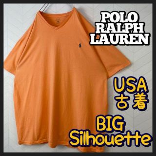 ポロラルフローレン(POLO RALPH LAUREN)のUSA古着 ポロ ラルフローレン Tシャツ 超ビックサイズ 刺繍ロゴ Vネック(Tシャツ/カットソー(半袖/袖なし))