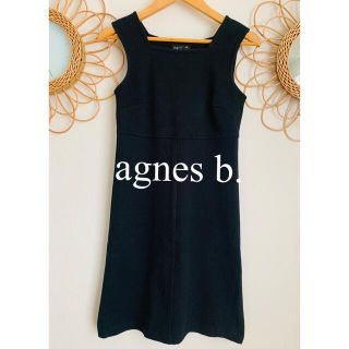 アニエスベー(agnes b.)の美品　アニエスベー　ワンピース　黒　agnes b.  人気　完売　フランス製(ひざ丈ワンピース)