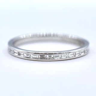 一文字 18金 ホワイトゴールド テーパー ダイヤモンド リング 指輪 (リング(指輪))