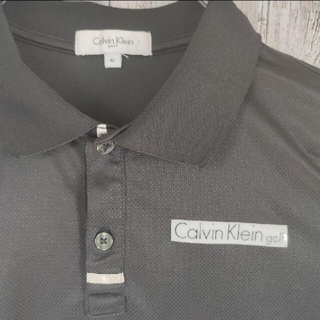 Calvin Klein(カルバンクライン)のたー様専用カルバンクラインゴルフツートンカラーポロシャツバック デカロゴ 古着 スポーツ/アウトドアのゴルフ(ウエア)の商品写真