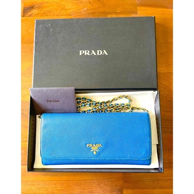 PRADA - プラダ チェーンウォレット 長財布 ブルーの通販 by hiro's