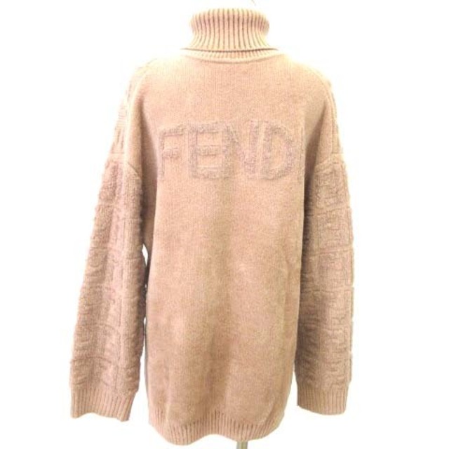 フェンディ 美品 タートルネックセーター FFパターン ワンポイントロゴ モヘア