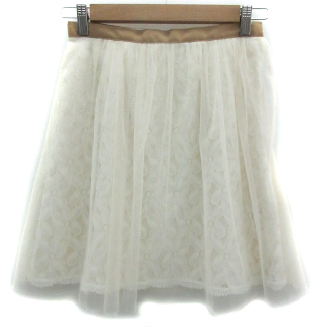 Apuweiser-riche(アプワイザーリッシェ)のアプワイザーリッシェ フレアスカート チュールスカート ミニ丈 花柄 1 白 レディースのスカート(ミニスカート)の商品写真
