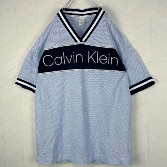 ck Calvin Klein(シーケーカルバンクライン)のCK カルバンクライン ゲームシャツ メッシュ Tシャツ デカロゴ ビックサイズ メンズのトップス(Tシャツ/カットソー(半袖/袖なし))の商品写真