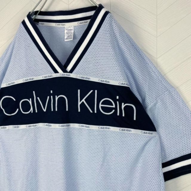 ck Calvin Klein(シーケーカルバンクライン)のCK カルバンクライン ゲームシャツ メッシュ Tシャツ デカロゴ ビックサイズ メンズのトップス(Tシャツ/カットソー(半袖/袖なし))の商品写真