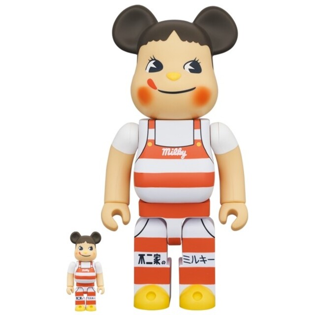 MEDICOM TOY(メディコムトイ)のBE＠RBRICK ペコちゃん ミルキー三角帽子デザイン 100％ & 400％ エンタメ/ホビーのおもちゃ/ぬいぐるみ(キャラクターグッズ)の商品写真