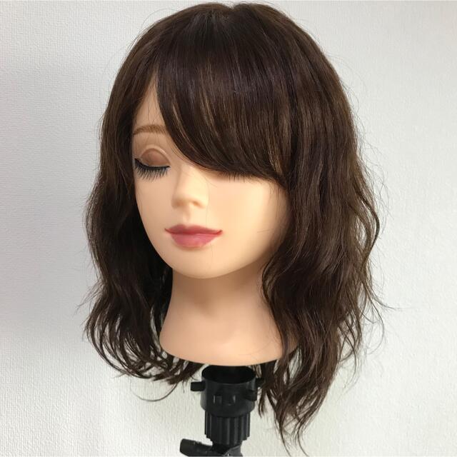 レミー人毛100% レースフロント フルウィッグ パーマヘア ウィッグ