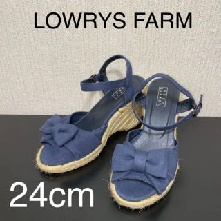 ローリーズファーム(LOWRYS FARM)の難あり　LOWRYS FARM ウェッジソールサンダル 23.5 ネイビー　(サンダル)