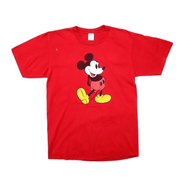ミッキーマウス(ミッキーマウス)の90s ビンテージ ディズニー ミッキーマウス Tシャツ ジャージーズ 古着 赤 メンズのトップス(Tシャツ/カットソー(半袖/袖なし))の商品写真