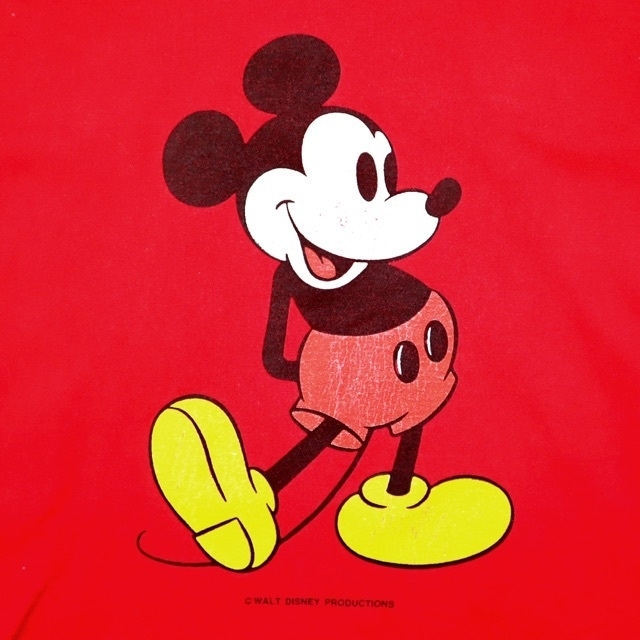90s ビンテージ ディズニー ミッキーマウス Tシャツ ジャージーズ  赤