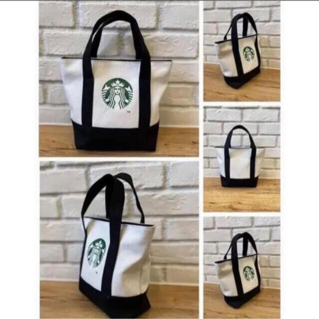 Starbucks Coffee(スターバックスコーヒー)のスターバックス　トートバッグ  エコバッグ　STARBUCKS スタバ　ブラック レディースのバッグ(トートバッグ)の商品写真