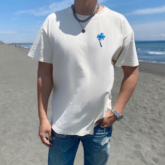 Ron Herman(ロンハーマン)の立体プリントがかわいい◎ウェストコーストパフTシャツ　クリームホワイト　RVCA メンズのトップス(Tシャツ/カットソー(半袖/袖なし))の商品写真