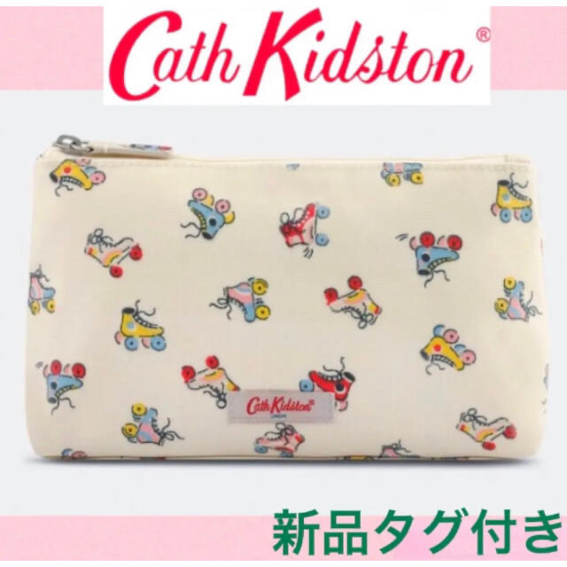 Cath Kidston(キャスキッドソン)の新品タグ付き キャスキッドソン ポーチ ローラースケート柄 送料無料 レディースのファッション小物(ポーチ)の商品写真