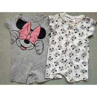 エイチアンドエム(H&M)のロンパース　2枚セット　2-4m(ロンパース)