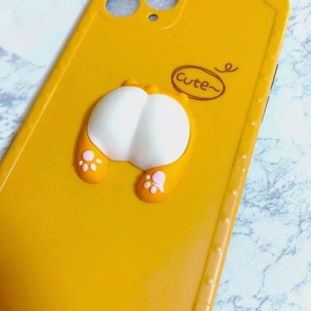 新品【iPhone11proケース】クマ　おしり　オレンジ スマホ/家電/カメラのスマホアクセサリー(iPhoneケース)の商品写真
