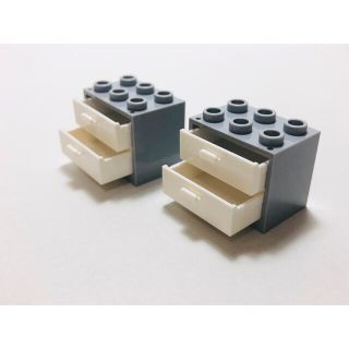 レゴ(Lego)の【新品未使用】レゴ　LEGO チェスト　引出し　収納　2個　グレー ホワイト(知育玩具)