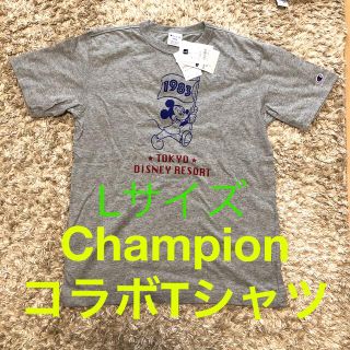 ディズニー(Disney)のディズニーリゾート　チャンピオンコラボTシャツグレーL(Tシャツ/カットソー(半袖/袖なし))