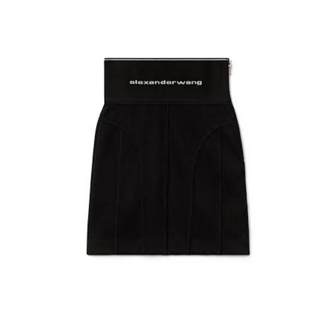 新品Alexanderwang logo ミニスカート X ストレッチブラ黒色