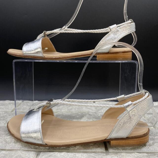 MAURICE モーリス フラットサンダル バックストラップ 本革 シルバー 銀 レディースの靴/シューズ(サンダル)の商品写真