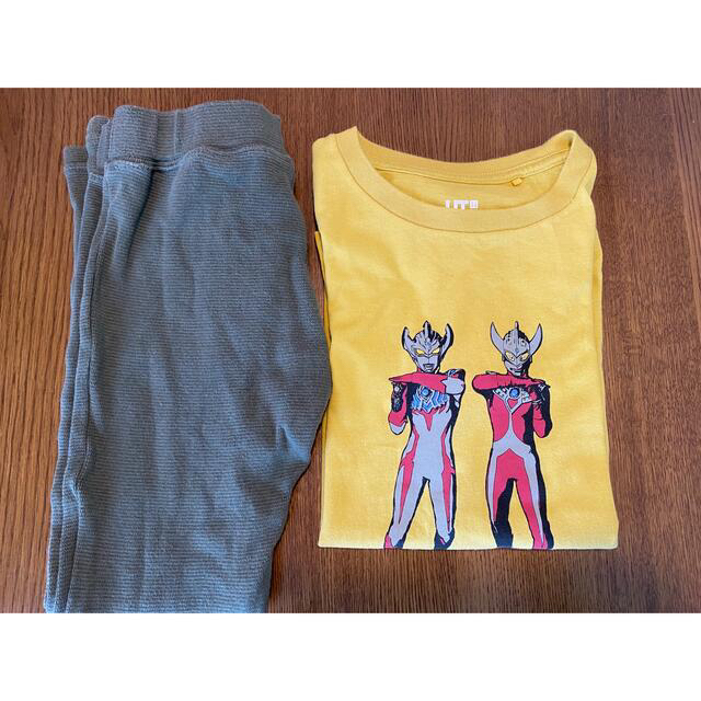 UNIQLO(ユニクロ)の２点セット　ウルトラマン　Tシャツ  ストレッチパンツ　120 キッズ/ベビー/マタニティのキッズ服男の子用(90cm~)(Tシャツ/カットソー)の商品写真