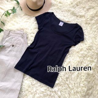 ラルフローレン(Ralph Lauren)の【L】ラルフローレン  Ralph Lauren 半袖カットソー 紺 レディース(カットソー(半袖/袖なし))