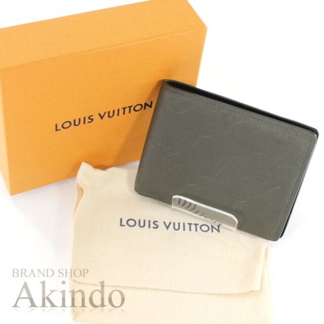 LOUIS VUITTON(ルイヴィトン)のルイヴィトン 二つ折り財布 札入れ カードケース ポルトフォイユ・ミュルティプル モノグラム シャドウ レザー 革 カード入れ カーキ ブラック 黒 メンズ M68324 LOUIS VUITTON 2つ折り サイフ コンパクト ウォレット 便利 ブランド 人気 プレゼント ギフト【未使用】 メンズのファッション小物(折り財布)の商品写真