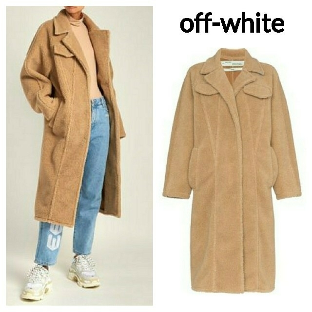 ジャケット/アウターoff-white オフホワイト ボアコート ロング丈 ユニセックス