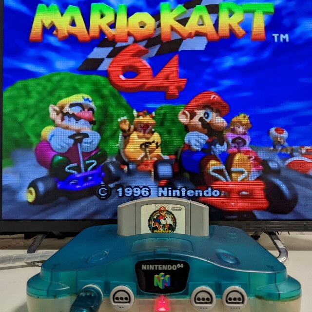 NINTENDO 64(ニンテンドウ64)のしなもん様専用　ニンテンドー64 クリアブルー エンタメ/ホビーのゲームソフト/ゲーム機本体(家庭用ゲーム機本体)の商品写真