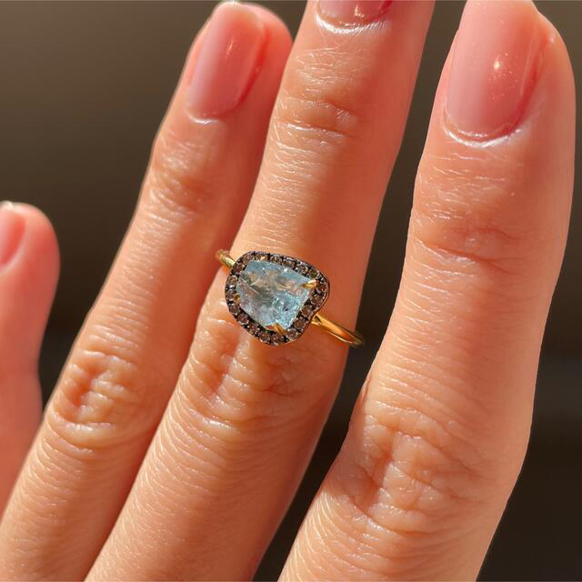 MARIHA(マリハ)のartidaoud ラフアクアマリンパヴェダイヤモンドリング レディースのアクセサリー(リング(指輪))の商品写真