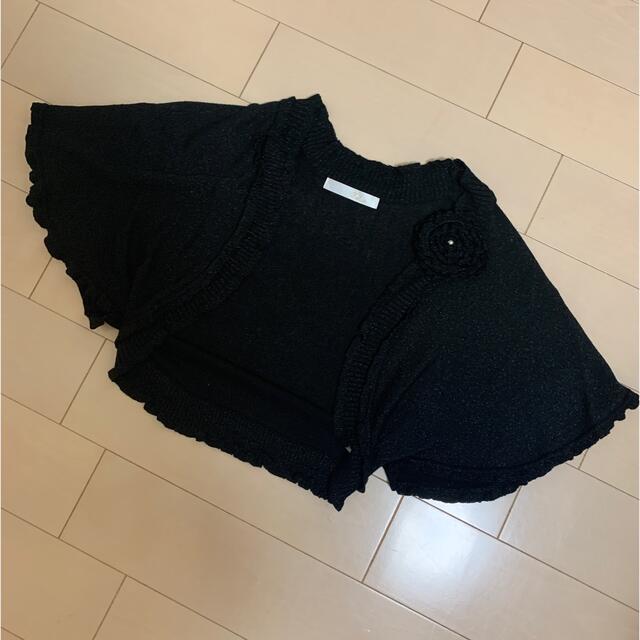 パーティ用　黒　ボレロ　コサージュ付き　M レディースのフォーマル/ドレス(その他)の商品写真