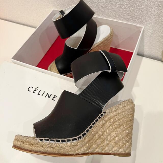 ベルギー製 CELINE サンダル セリーヌエスパドリーユ ウエッジサンダル