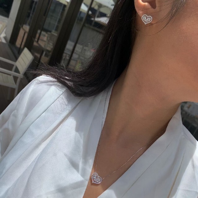 ハート形 天然ダイヤモンドピアス1ct k18