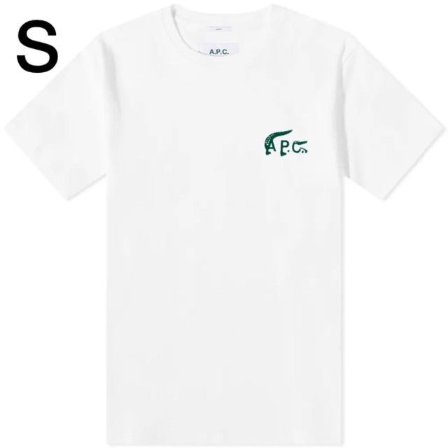 A.P.C(アーペーセー)のA.P.C&LACOSTE  アーペーセー　ラコステ　ユニセックス　S　白 レディースのトップス(Tシャツ(半袖/袖なし))の商品写真