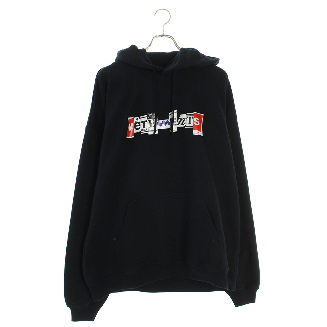 ヴェトモン 22AW UA53HD240 ミックスロゴプルオーバーパーカー メンズ ヴェトモン 22AW UA53HD240 ミックスロゴプルオーバーパーカー メンズ