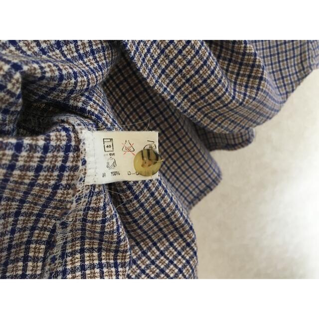 【夏の処分SALE】ネイビー 襟付き カジュアル チェックシャツ(半袖) レディースのトップス(シャツ/ブラウス(半袖/袖なし))の商品写真